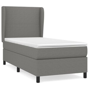 vidaXL Krevet s oprugama i madracem tamnosivi 90 x 190 cm od tkanine