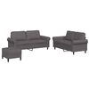 vidaXL 3-dijelni set sofa s jastucima sivi od umjetne kože