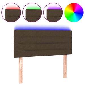 vidaXL LED uzglavlje tamnosmeđe 80 x 5 x 78/88 cm od tkanine