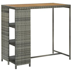 vidaXL Barski stol sa stalkom za pohranu sivi 120x60x110 cm poliratan