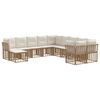 vidaXL Set vanjskih sofa 11 kom. Prirodna i krema bijela Poliester