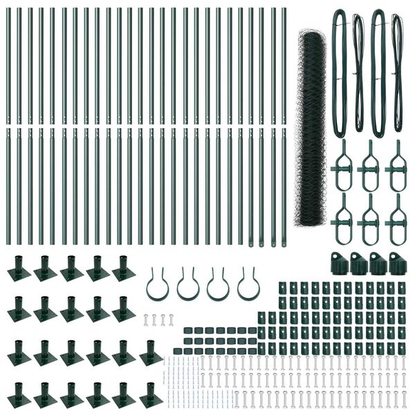 vidaXL Stup za ogradu Zelena 50 x 1,2 m (mreža od 50 mm) Čelik i PVC