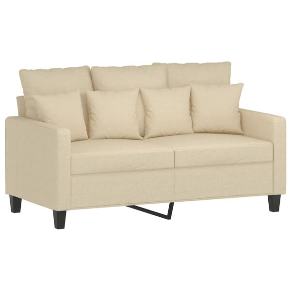 vidaXL 3-dijelni set sofa s jastucima krem od tkanine