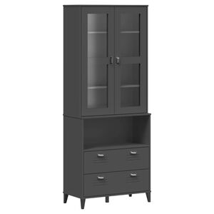 vidaXL Visoka komoda VIKEN antracit siva 80x40x200 cm masivna borovina