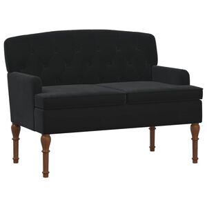 vidaXL Ljubavni kauč s gumbima Crna 111 x 65 x 79 cm Bar&scaron;un