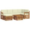 vidaXL Set vanjskih sofa 7 kom. Prirodna i krem Poliester