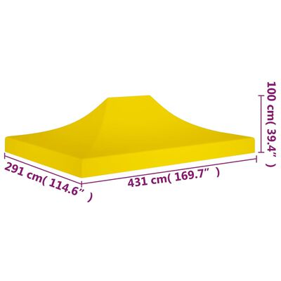 vidaXL Krov za šator za zabave 4,5 x 3 m žuti 270 g/m²