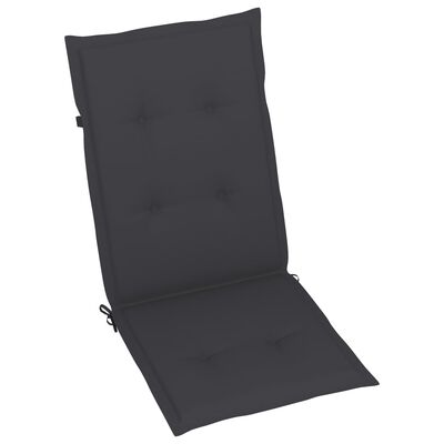 vidaXL Vrtne stolice s antracit jastucima 4 kom od masivne tikovine