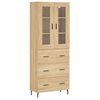 vidaXL Visoka komoda hrasta sonome 69,5x34x180cm od konstruiranog drva