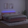 vidaXL Krevet box spring s madracem LED ružičasti 160x200cm bar&scaron;unasti