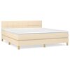 vidaXL Krevet s oprugama i madracem krem 160x200 cm od tkanine