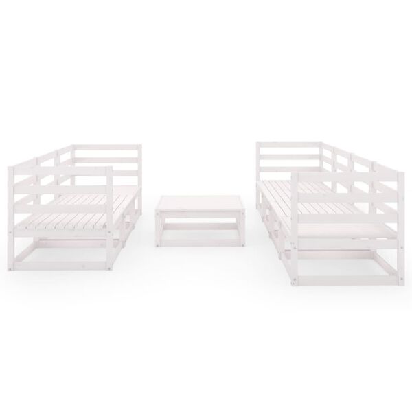 vidaXL 8-dijelna vrtna garnitura od masivne borovine bijela