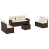 vidaXL 8-dijelni set vrtnih sofa s jastucima smeđi od poliratana