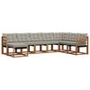 vidaXL Set vanjskih sofa s jastukom 8 pcs Prirodna i svijetlo siva