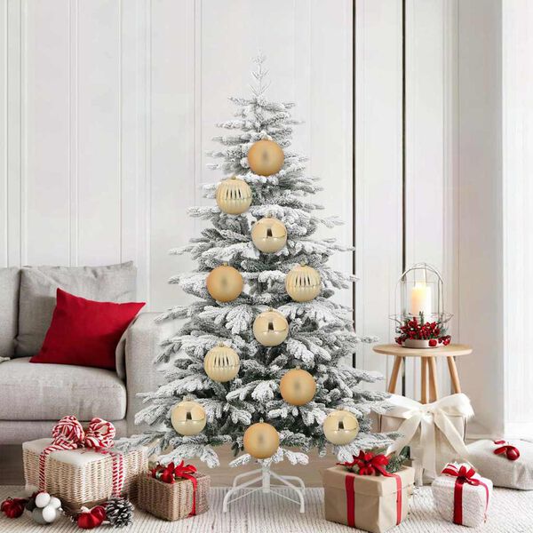 vidaXL Set Božićnih Ukrasnih Kuglica 9 pcs Zlatno Plastika