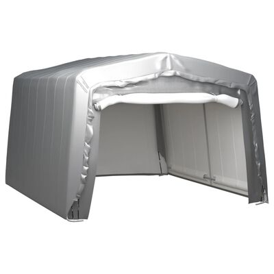 vidaXL Skladišni šator 370 x 370 cm čelični sivi