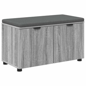 vidaXL Klupa za hodnik s jastukom Sivi Sonoma 80 x 38 x 46 cm