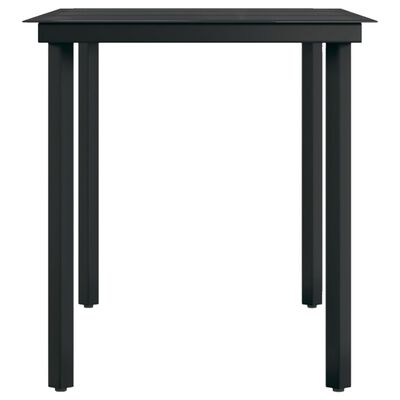 vidaXL Vrtni blagovaonski stol crni 140x70x74 cm od čelika i stakla