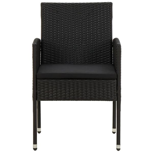 vidaXL 9-dijelni vrtni blagovaonski set od poliratana crni