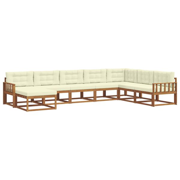 vidaXL Set vanjskih sofa s jastukom 8 pcs Prirodna i krem