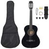 vidaXL 8-dijelni set klasične gitare za početnike crni 3/4 36 "