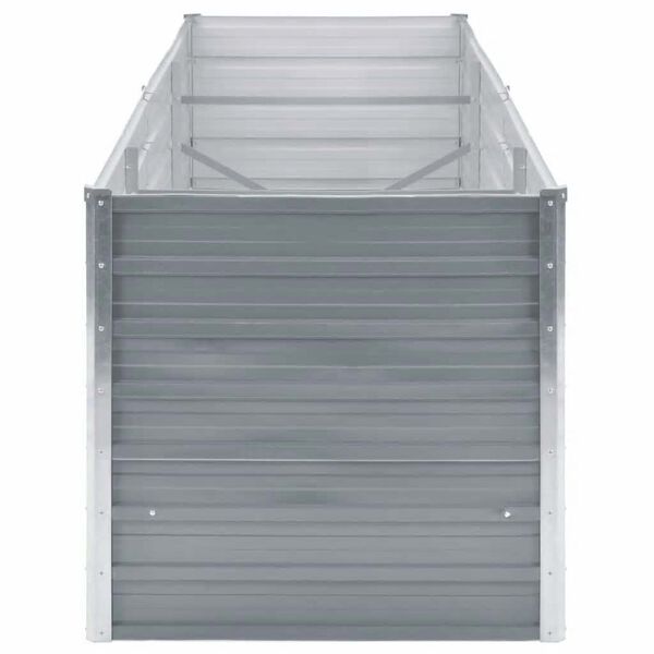 vidaXL Vrtna sadilica od pocinčanog čelika 240 x 80 x 77 cm siva