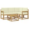 vidaXL Set vanjskih sofa s jastukom 5 pcs Bijela i krem