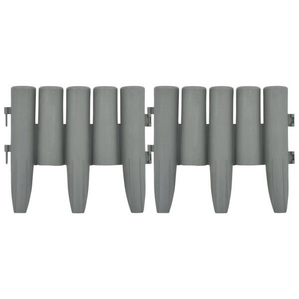 vidaXL Rubnjaci za travnjak 36 kom sivi 10 m PP