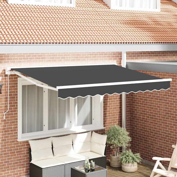 vidaXL Skrovita tenda Antracit 250 x 200 cm Aluminij i Tkanina
