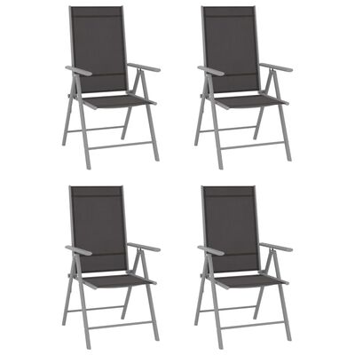 vidaXL Sklopive vrtne stolice 4 kom od tekstilena crne