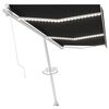 vidaXL Ručna tenda sa solarnim LED svjetlom 6 x 3 m Antracit