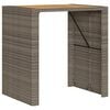 vidaXL Vrtni barski stol s drvenom pločom sivi 105x80x110 cm poliratan