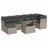 vidaXL 8-dijelni set vrtnih sofa od poliratana s jastucima svjetlosivi