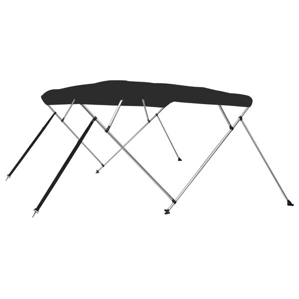 vidaXL Tenda bimini s 4 luka crna 243x180x137 cm