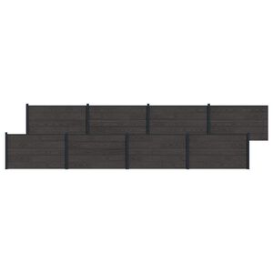 vidaXL Panel ograde 8 pcs WPC i aluminij Crna