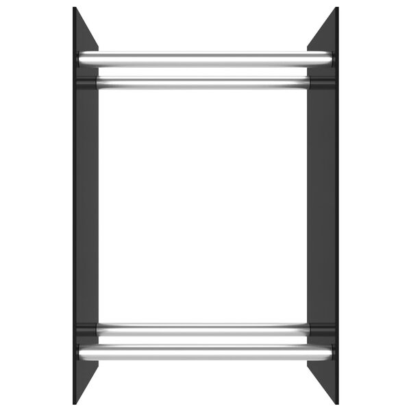 vidaXL Stalak za drva za ogrjev crni 40 x 35 x 60 cm stakleni