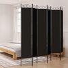 vidaXL Sobna pregrada s 6 panela crna 240x220 cm od tkanine