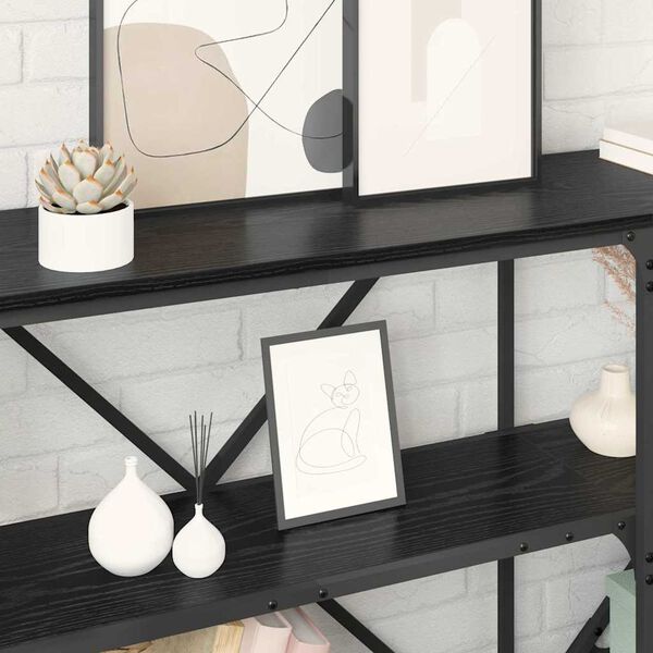 vidaXL Konzolna stolica Crni hrast 160 x 30 x 75 cm Konstruirano drvo