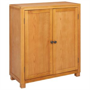 vidaXL Cabinet s pohranom Smeđa 80 x 35 x 95 cm Čvrsto Hrastovo Drvo