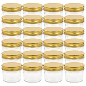 vidaXL Staklenke za džem sa zlatnim poklopcima 24 kom 110 ml