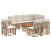 vidaXL Set vanjskih sofa 9 kom. Prirodna i krema bijela Poliester