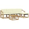 vidaXL Set vanjskih sofa s jastukom 6 pcs Bijela i krem