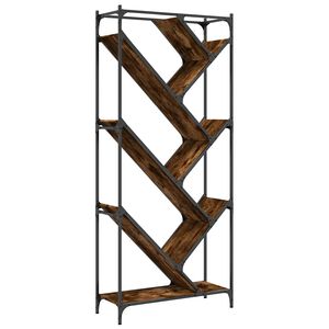 vidaXL Regal za knjige smeđa boja hrasta 79x30x180 cm od drva i metala