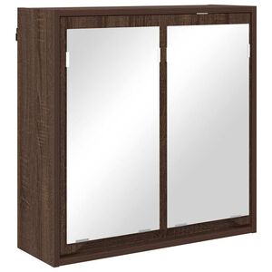 vidaXL Kupaonski ormar s ogledalom Zidne Smeđi hrast 60 x 20 x 60 cm