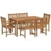 vidaXL Vrtni blagovaonski set od 7 dijelova 150 x 90 cm masivno tikovino drvo