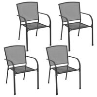 vidaXL Vanjske stolice s mrežastim dizajnom 4 kom antracit čelične