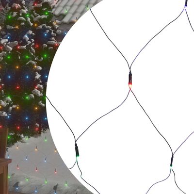vidaXL Božićna svjetlosna mreža šarena 3 x 3 m 306 LED