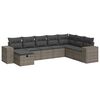 vidaXL 8-dijelni set vrtnih sofa od poliratana s jastucima sivi