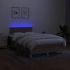 vidaXL Krevet box spring s madracem LED smeđesivi 120 x 200 cm tkanina