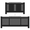 vidaXL Pokrov za radijator MDF crni 205 cm